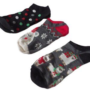 3 Pair Christmas/ Holiday/No Show Socks/ Stretch/Medium 6-10